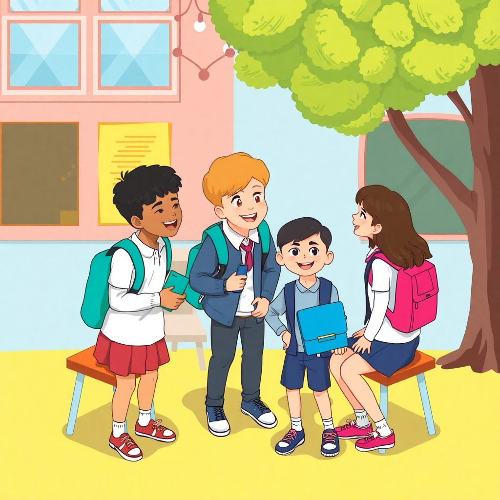 Greeting Friends at School